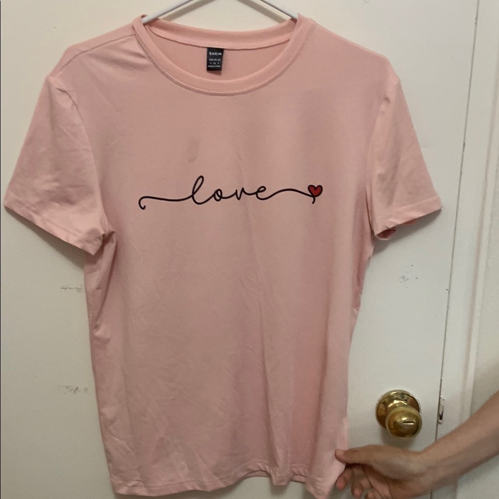 SHEIN Pink Love Graphic Tee
